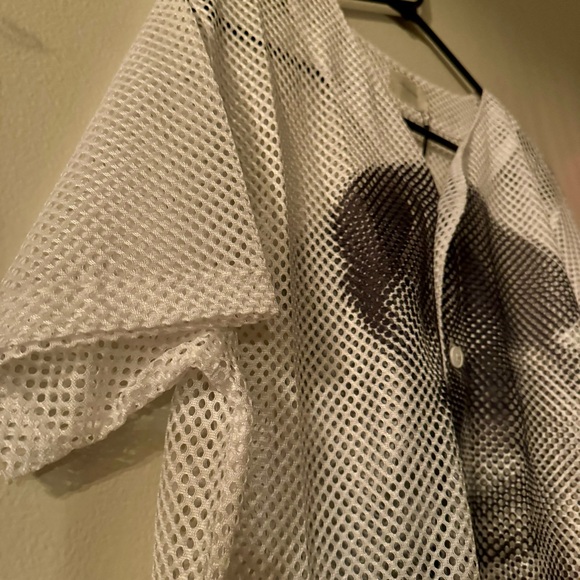 Aime Leon Dore — The Genesis Mesh Baseball Jersey Bright White Nas Paris - Picture 3 of 6